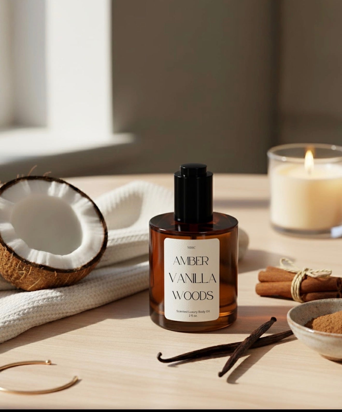 Amber Vanilla Woods Luxury Body Oil